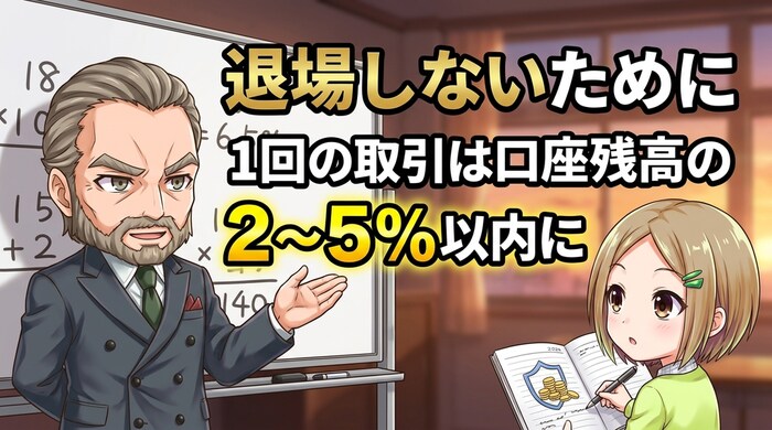 一回の取引額は口座残高の2~5%以内にする