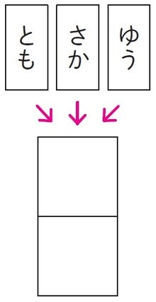 【保護者の方へ】 ヒントを出す場合は、思いつきやすい言葉から文字を絞ってあげてください。  