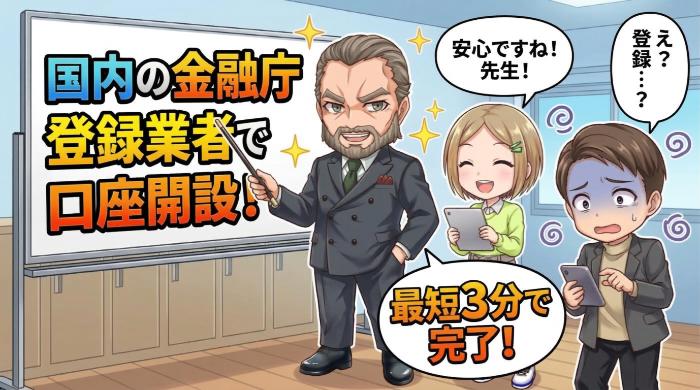 国内の金融庁登録業者で口座開設する