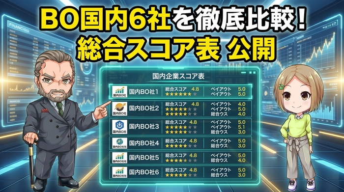 【今日決まる】バイナリーオプション比較｜国内6社の総合スコア表