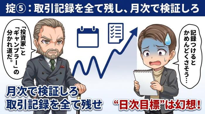 取引記録を全て残し、月次で検証しろ