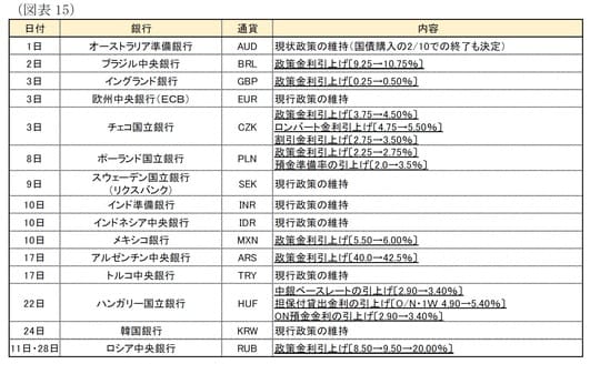 ［図表15］主要地域の金融政策