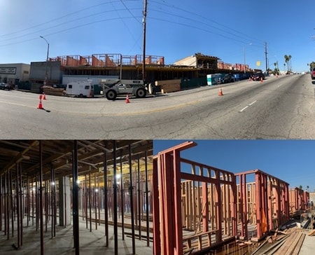 工事中の風景。2021年の竣工を目指す