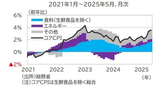 （出所）総務省 （注）コアCPIは生鮮食品を除く総合