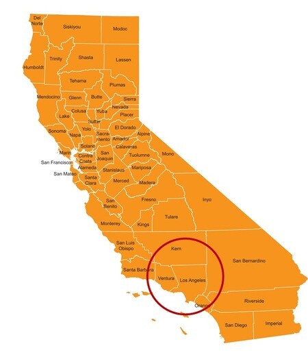 カリフォルニア州南部に位置するロサンゼルス