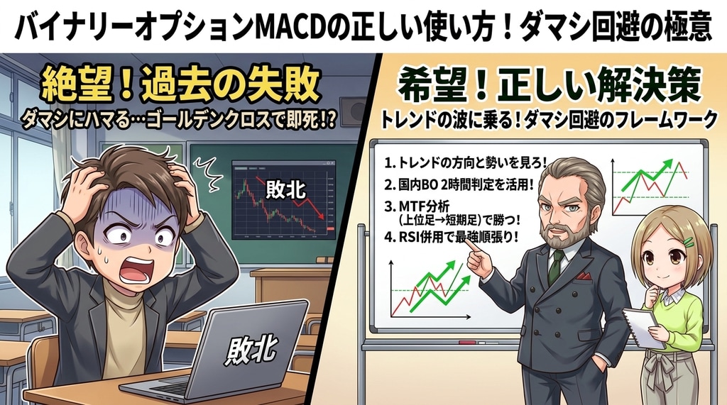 バイナリーオプションMACDの正しい使い方！ダマシ回避の極意