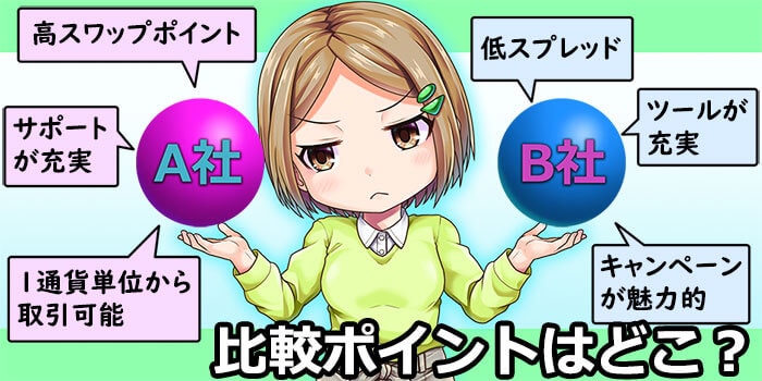 FX会社の比較ポイントはどこ？