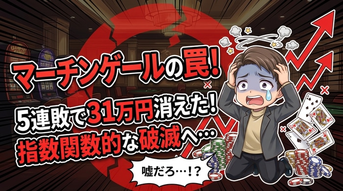 マーチンゲールで損失が指数関数的に膨らむ