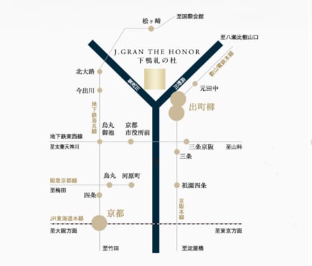 現地案内図 出所：JR西日本不動産開発株式会社