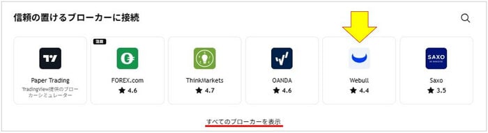 信頼の置けるブローカーに接続