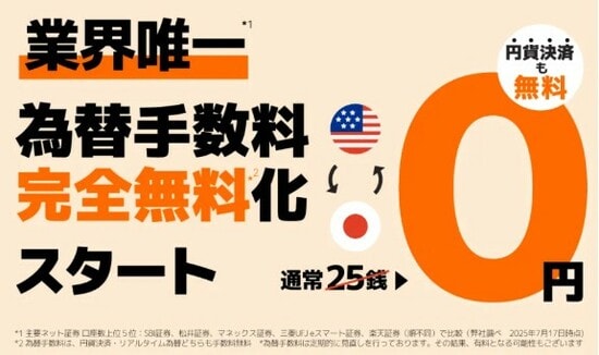 為替手数料完全無料化