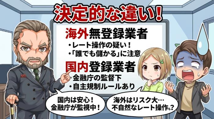 海外無登録業者と国内登録業者の決定的な違い