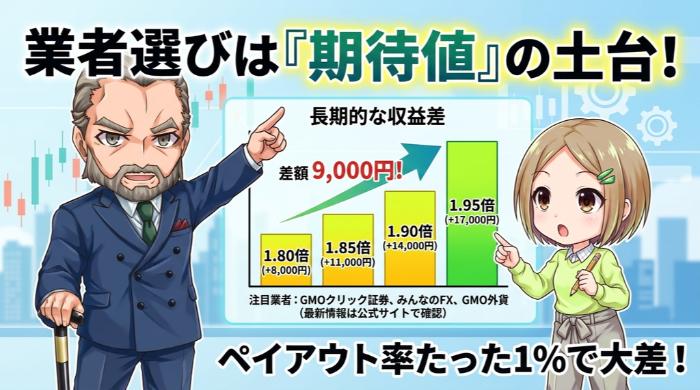 ペイアウト率 ── 業者選びが期待値の土台を決める