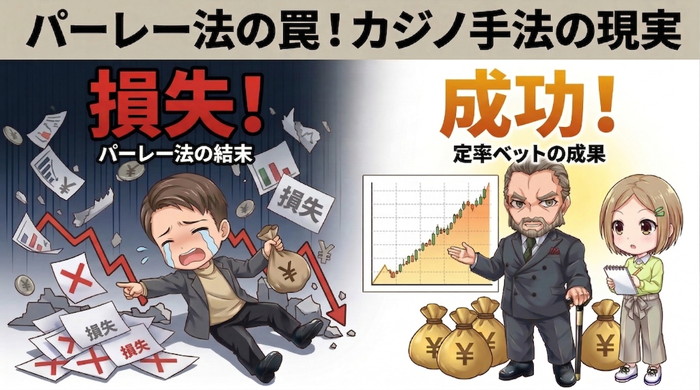 パーレー法はカジノの手法！バイナリーオプションでの致命的な罠