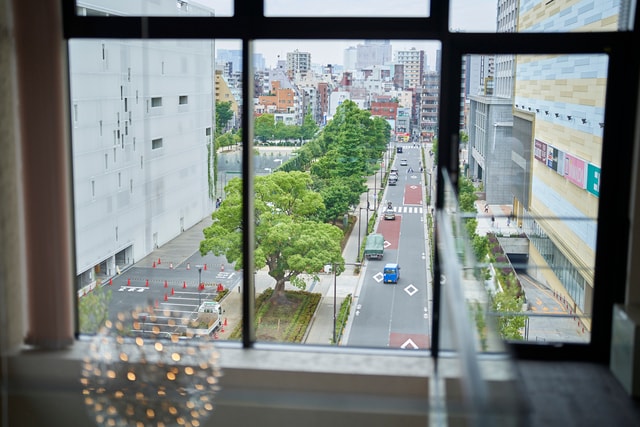 モデルハウスから見た錦糸町の街並み。