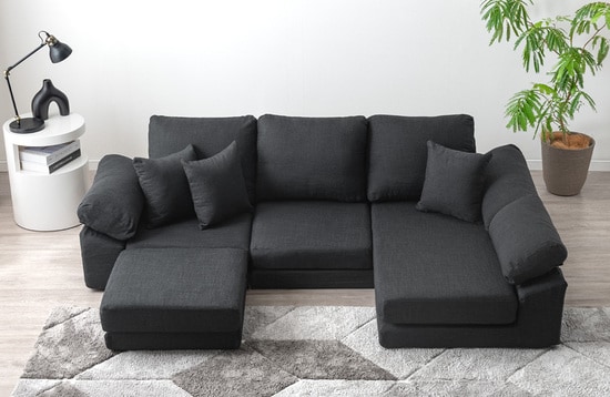 ダブルカウチスタイル/チャコールブラック