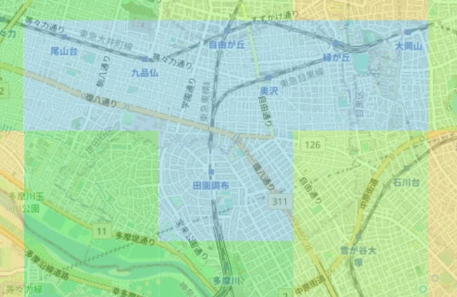 出所:RESASより作成 ※2015年~2040年「田園調布」エリアの人口増減率