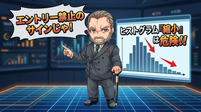 ヒストグラムが縮小しだしたらエントリー禁止サイン