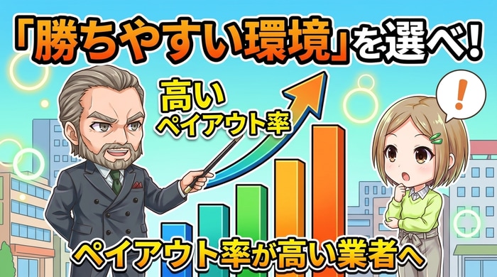 ペイアウト率の高い業者を選ぶのがバイナリーオプションの勝率アップに繋がる