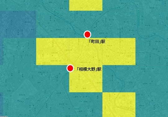 出所:国土交通省「メッシュ別将来人口推計分析(平成30年推計)」