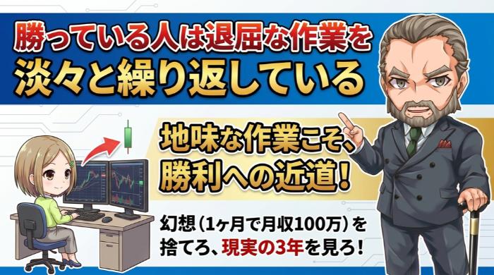勝っている人は退屈な作業を淡々と繰り返している