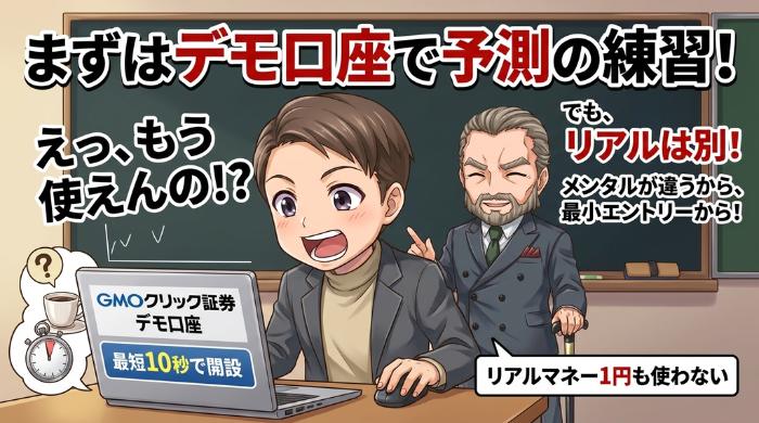 デモ口座で予測の練習をする