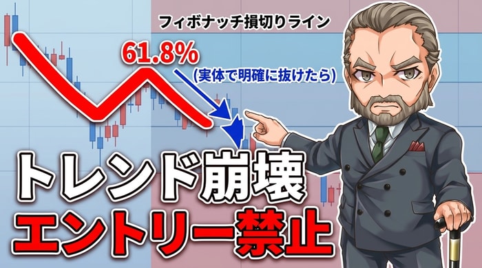 フィボナッチでトレンド崩壊はエントリー禁止