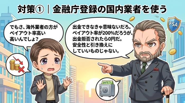 金融庁登録の国内業者を使う