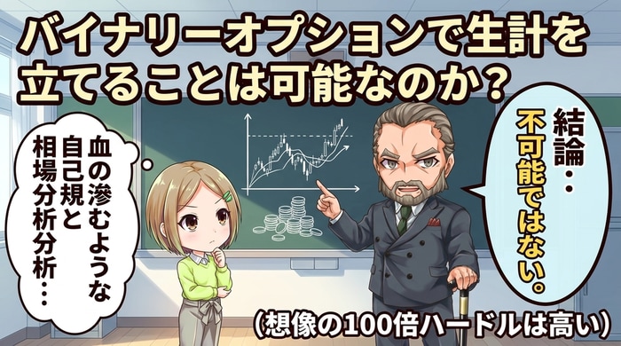 バイナリーオプションで生計をたてるのは正直かなり厳しい