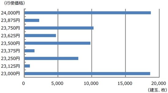 （注）データは2019年12月2日時点。日経225オプションの12月物コールオプションの建玉。  （出所）Bloomberg L.P.のデータを基に三井住友DSアセットマネジメント作成
