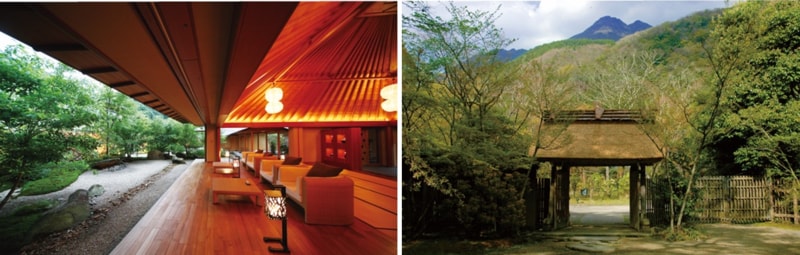右：亀の井別荘　左：大谷山荘 別邸音信