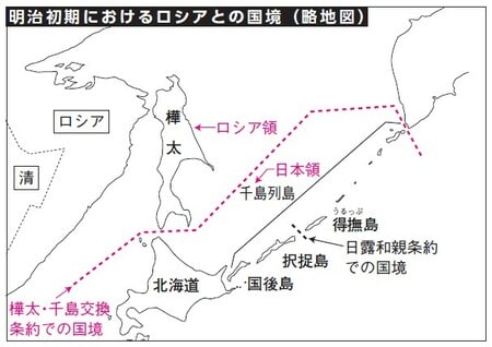［図表2］明治初期におけるロシアとの国境（略地図）