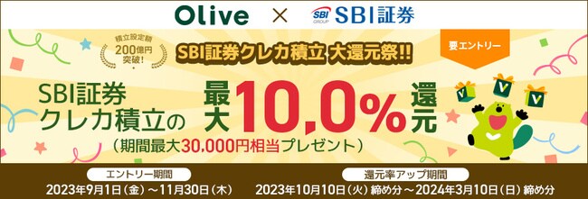 OliveとSBI証券のキャンペーン
