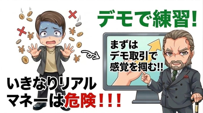 バイナリーオプションいきなりリアルマネーは厳禁！デモを活用しよう