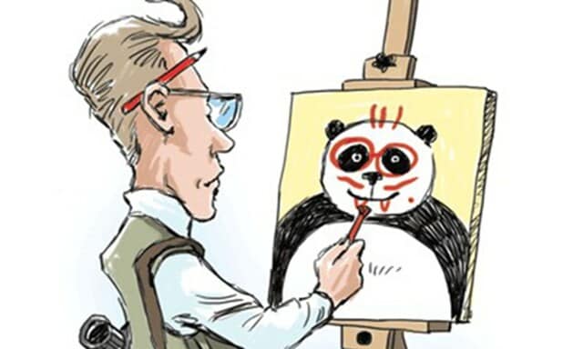 （注）中国は「欧米はパンダの顔に牙やひげを付け加えている」と主張<br>（出所）2020年12月6日付環球時報英語版