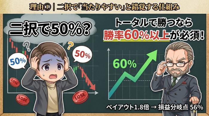 二択で「当たりやすい」と錯覚する仕組み