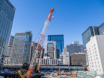 日本一高いビルとなる Torch tower の建設現場（2025年2月撮影）