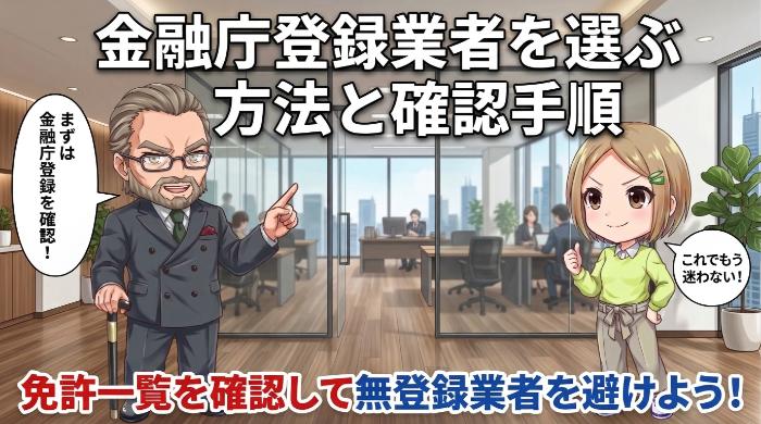 金融庁登録業者を選ぶ方法と確認手順