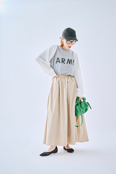 ボレロカーディガン（タンクトップとセット） チョーカー（ネックレスとセット） GU（ジーユー）　Ｔシャツ、バ ッグ 私物　スカート coen　キャップ キャセリーニ　メガネ Lattice　ピアス ROCCO　パンプス ヒラキ