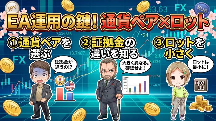 通貨ペアとロットサイズの組み合わせ