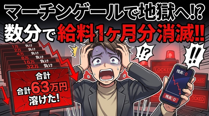 マーチンゲールで損を取り返そうとすると失敗する