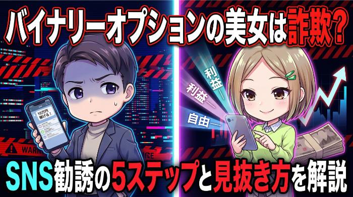 バイナリーオプションの美女は詐欺？SNS勧誘の5ステップと見抜き方を解説