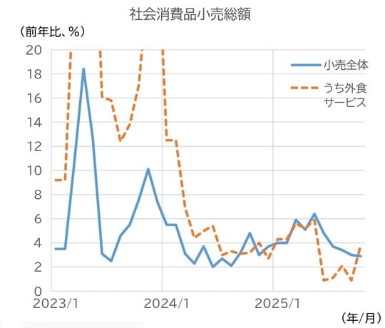 （注）1・2月は年初来累計。 （資料）中国国家統計局、CEICよりニッセイ基礎研究所作成