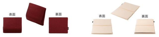 左：ハグドライブ ランバーパッド ハイエスト HP 右：ハグドライブ シートパッド ハイエスト HP