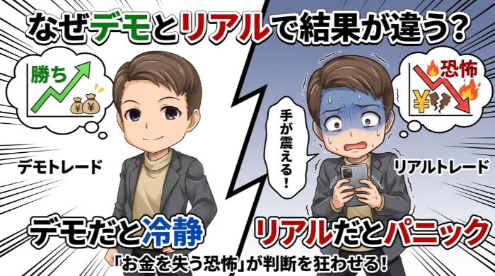 デモトレードとリアルトレードの心理的なギャップ