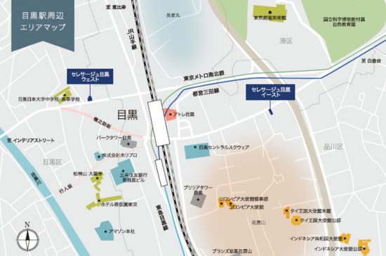 「セレサージュ目黒ウェスト」周辺マップ