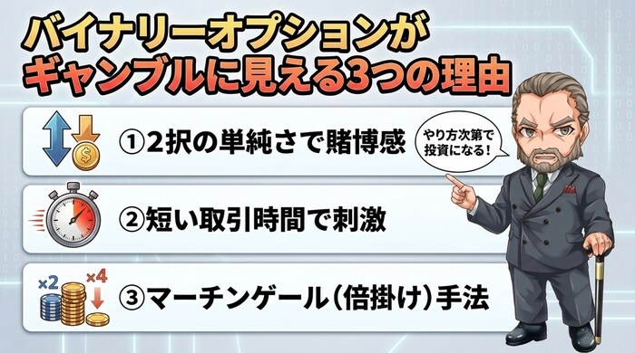 バイナリーオプションがギャンブルに見える3つの理由