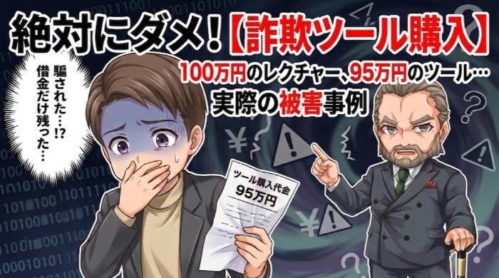 実際にあった被害事例：100万円のレクチャー、95万円のツール