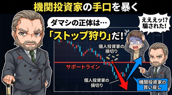 騙しの正体は機関投資家のストップ狩