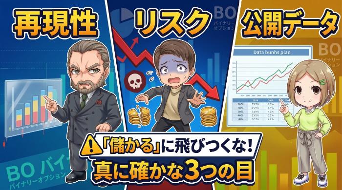 「儲かるか」ではなく「見るべきは再現性・リスク・公開データだ」